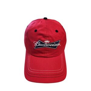 Budweiser Red Baseball Cap Embroidered Logo Adjustable Strap 2005